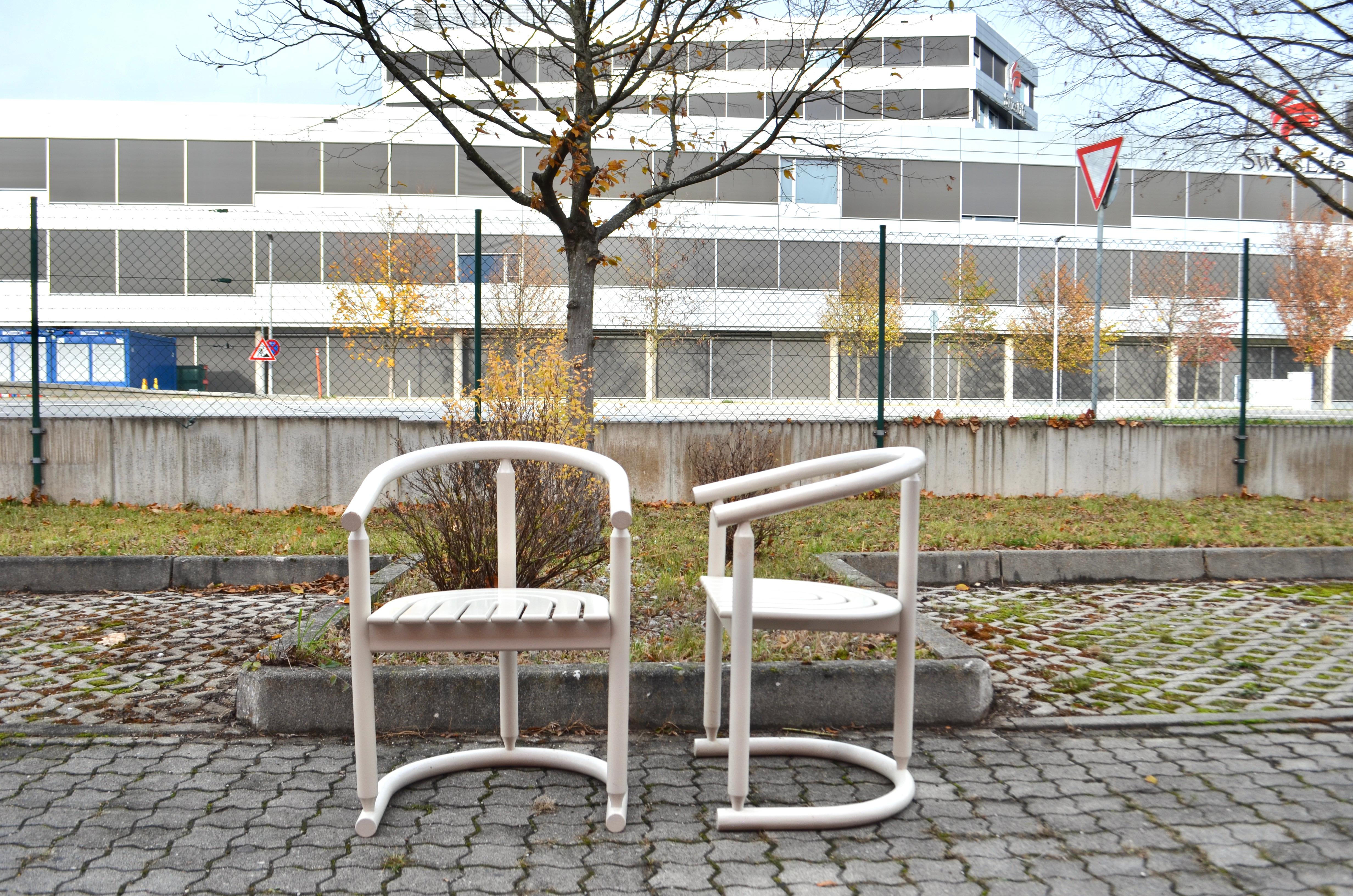Allmilmö White Bentwood Beechwood chair. 
The seats are curved.
Some signs of wear and patina
Set of 3
