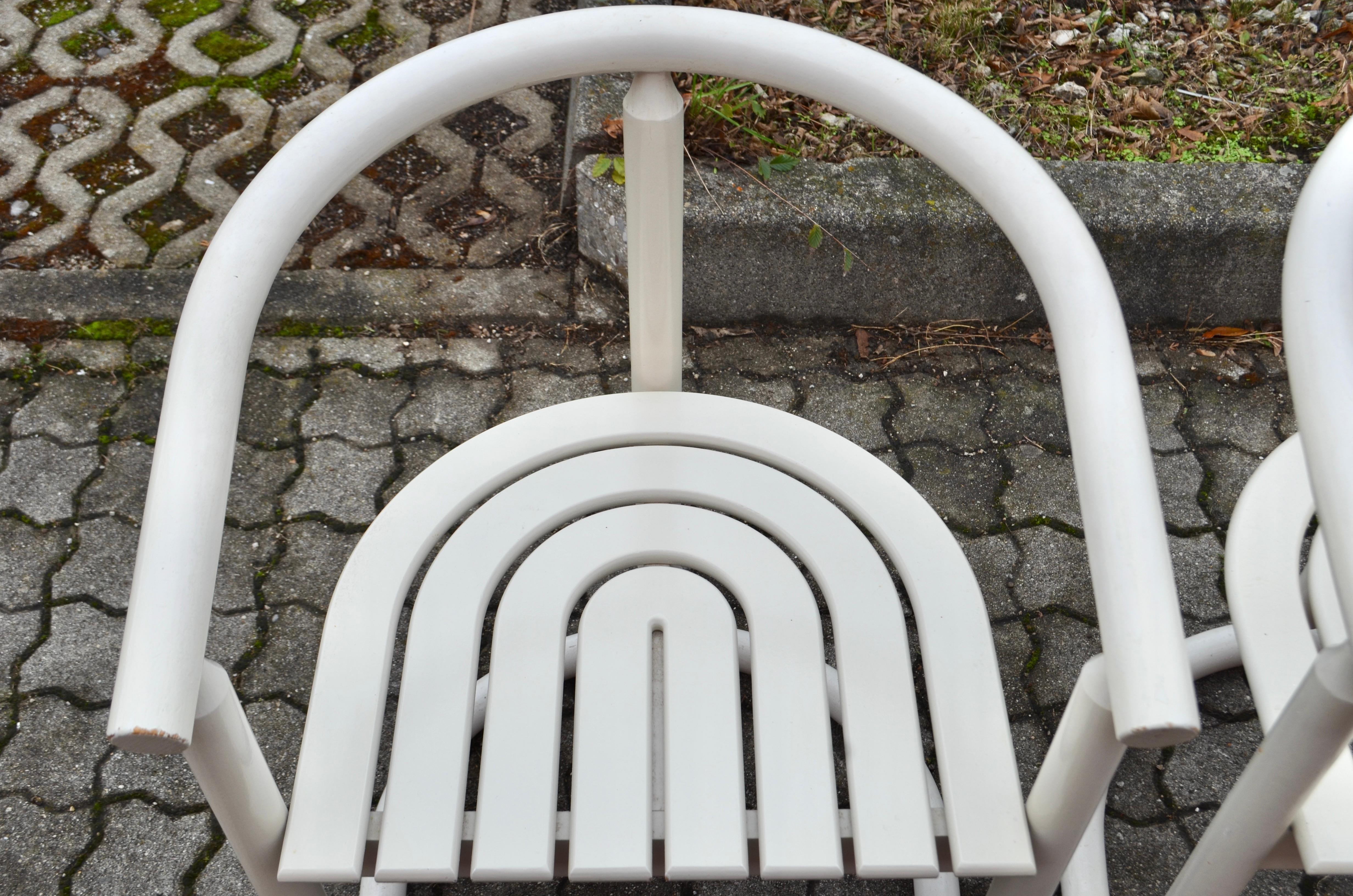Fin du 20e siècle Allmilmö White Bentwood Chair Set of 3 en vente