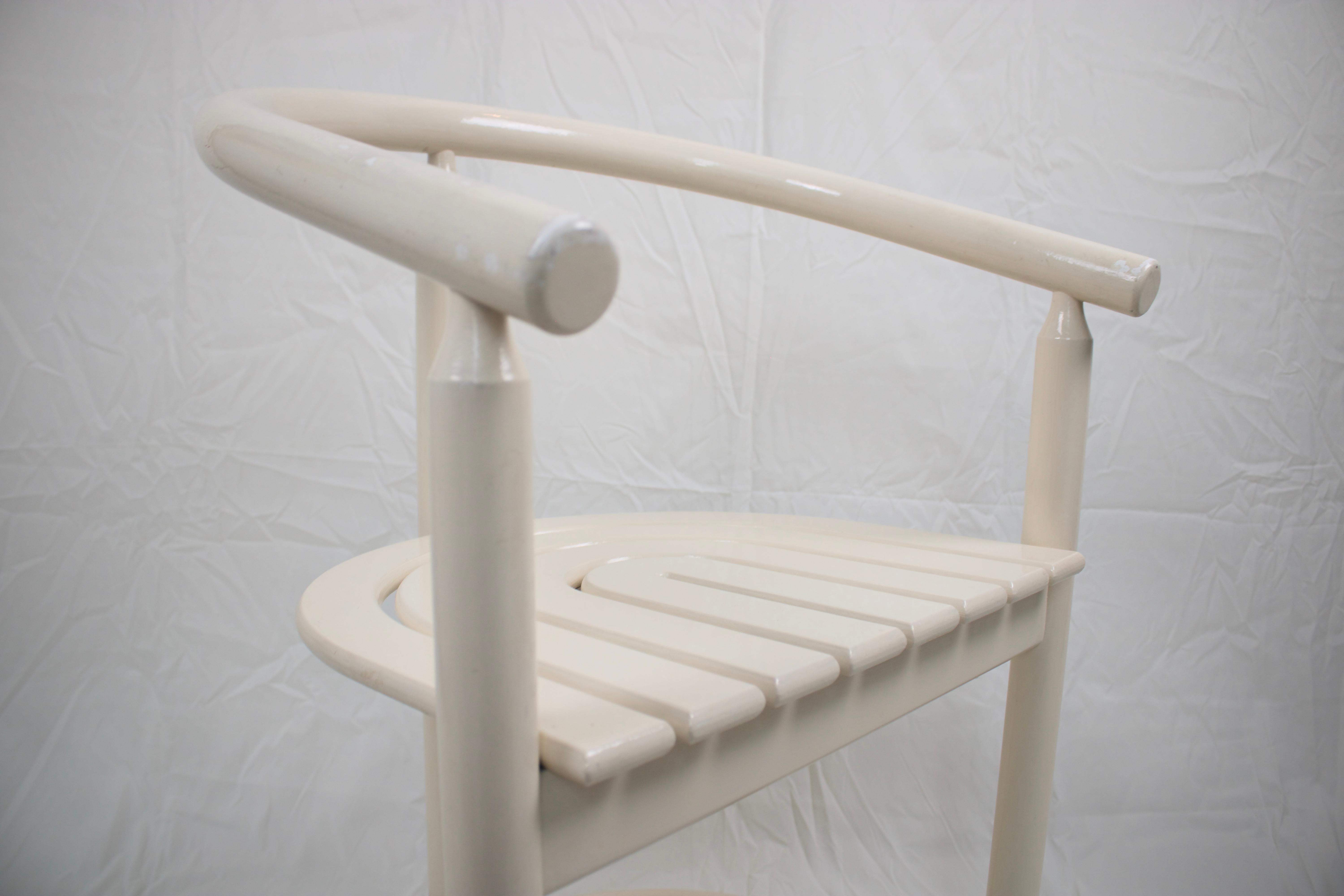 Scandinavian Modern Allmilmö white bentwood chairs, set of four For Sale