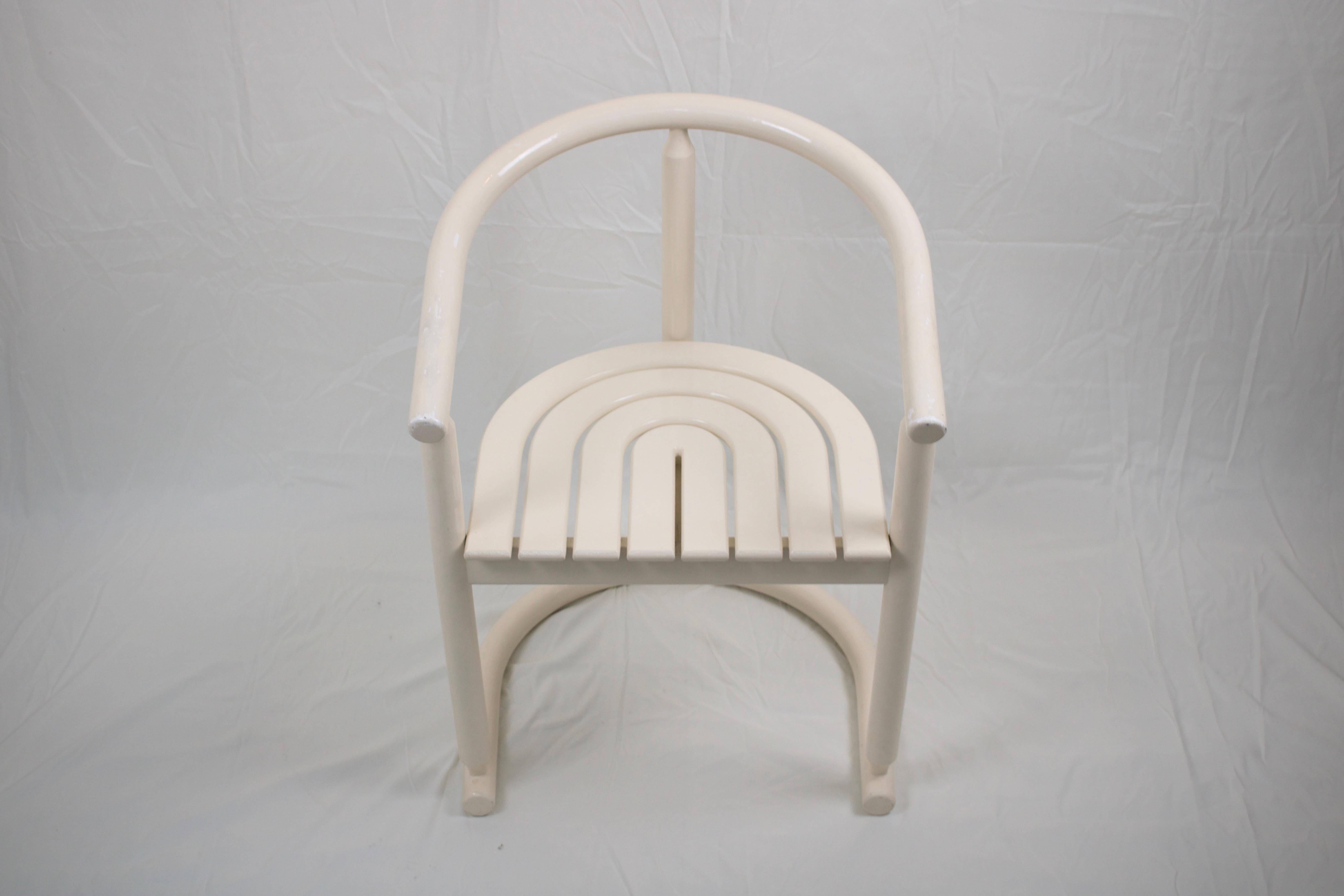European Allmilmö white bentwood chairs, set of four For Sale