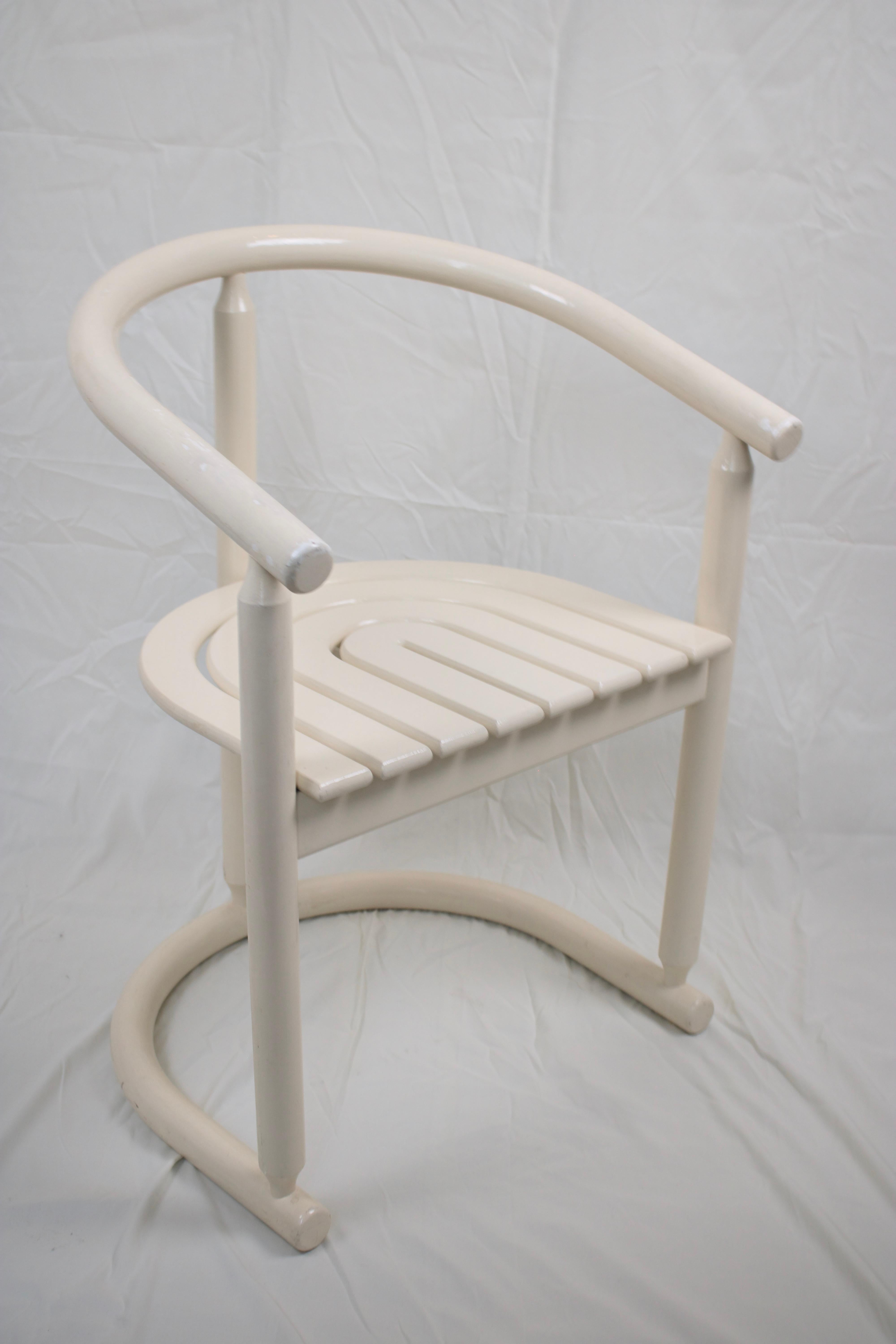 Beech Allmilmö white bentwood chairs, set of four For Sale