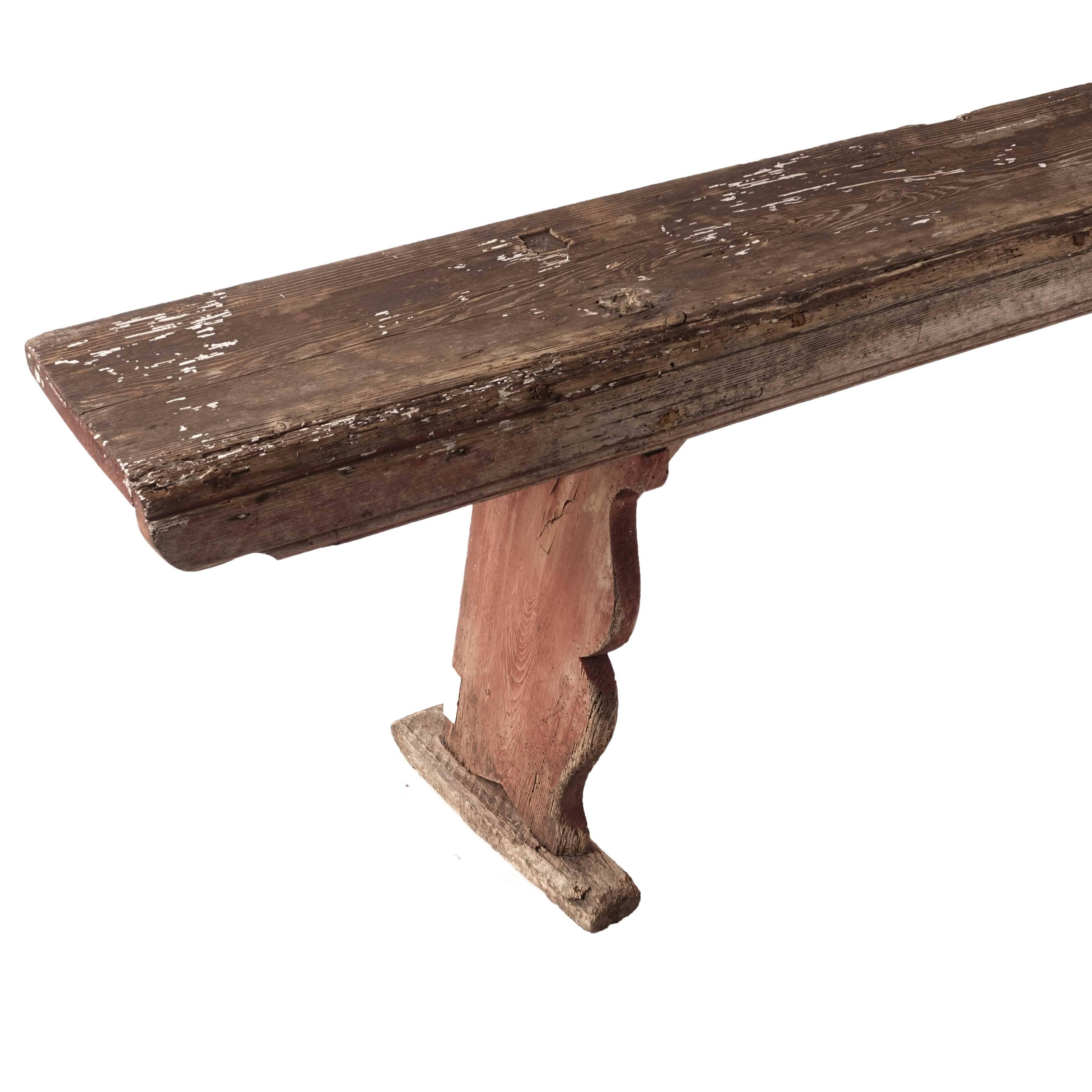 The patina of this bench is outstanding. This stunning bench should not be used for sitting, rather for decoration.