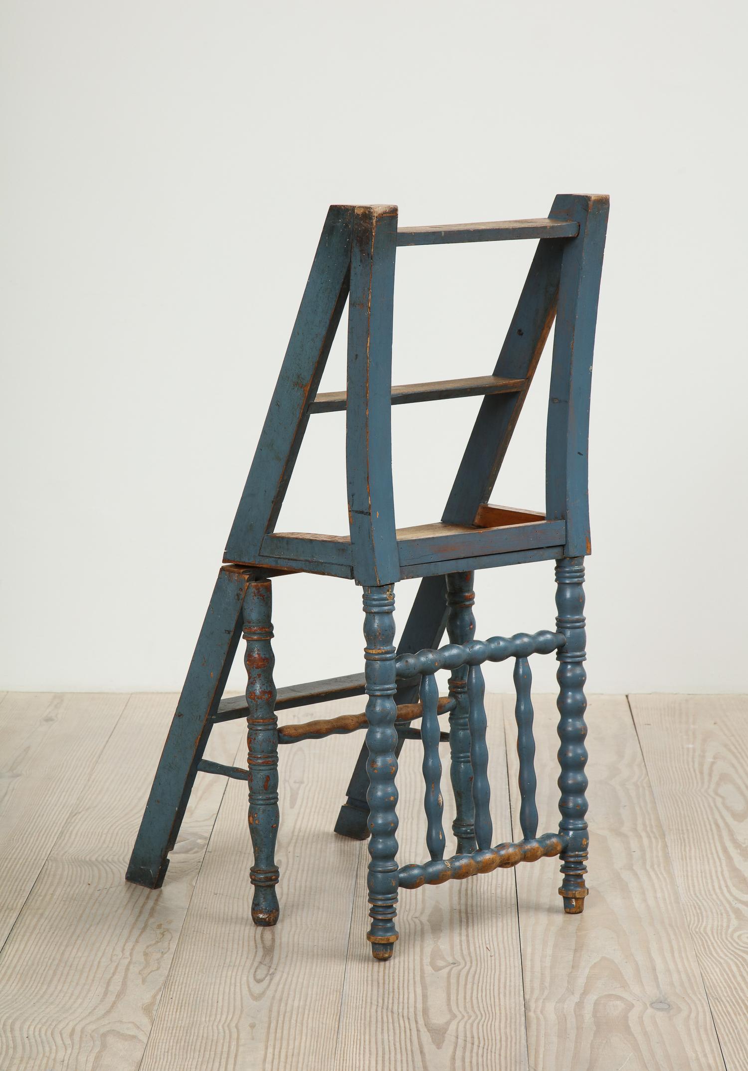 19th Century Allmoge Swedish Ladder Chair, Origin, Sweden, circa 1820