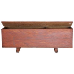 Allmoge Trunk or Bench with Faux Bois Painted Finish, Origin Sweden, circa 1800