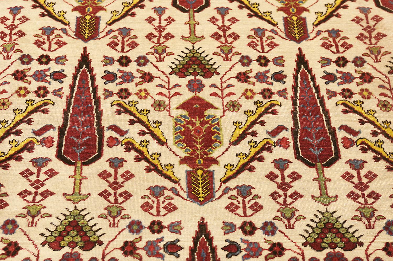 Allover Antique Caucasian Beige Wool Qarabag 'Karabakh' Carpet, 19th Century For Sale 1