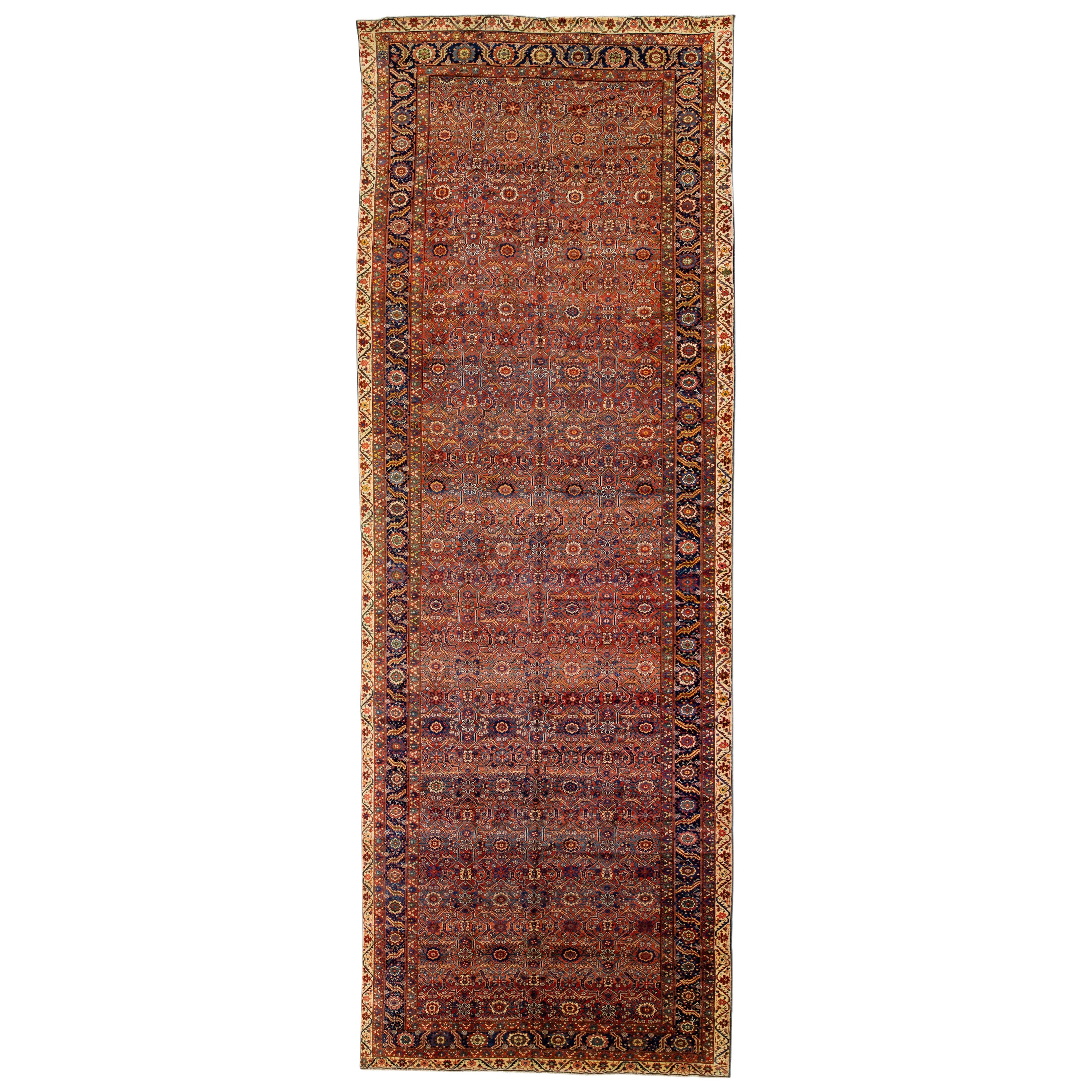 Tapis persan ancien en laine Malayer rouille fait à la main en vente