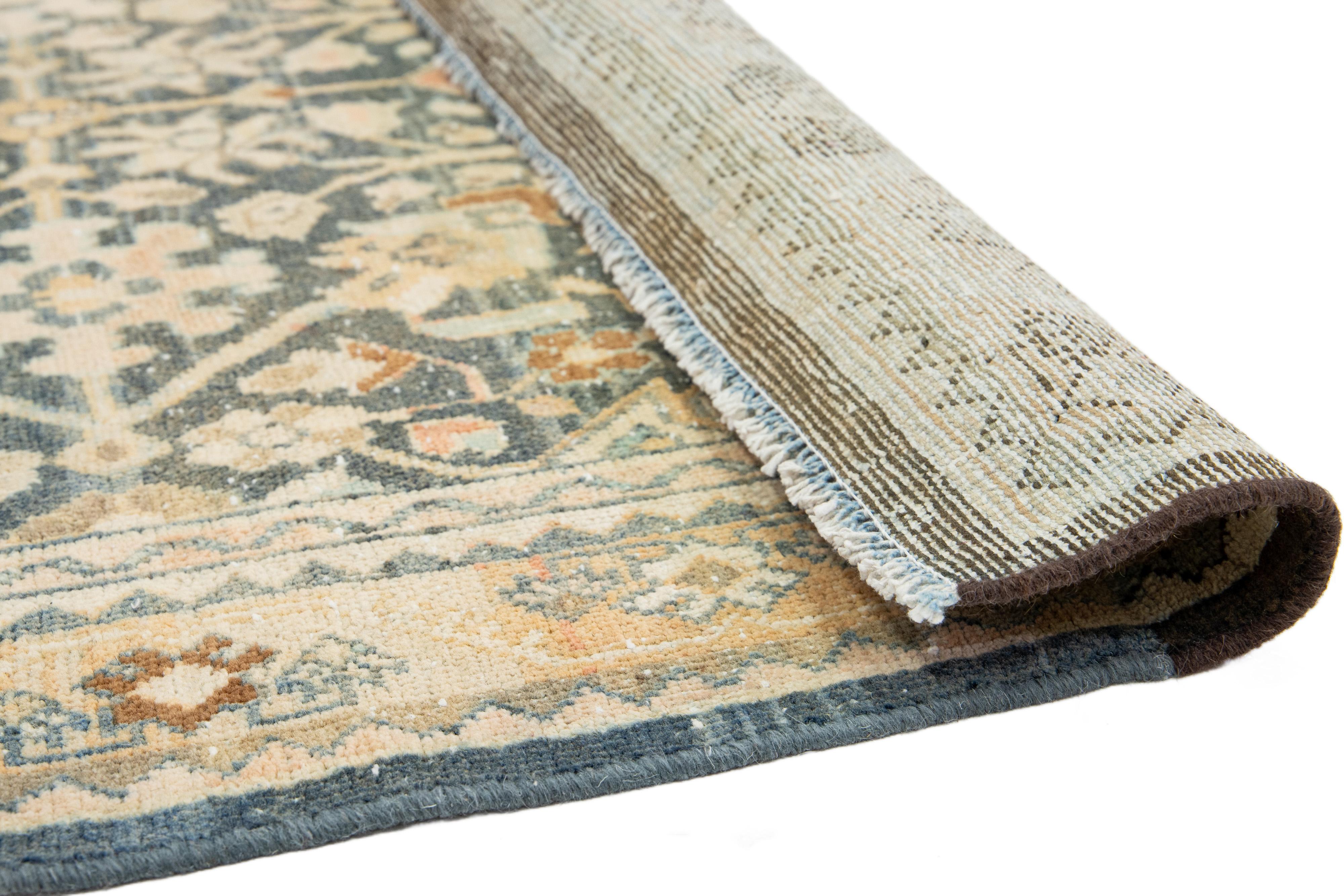 Perse Tapis persan ancien en laine Malayer fait à la main en bleu en vente