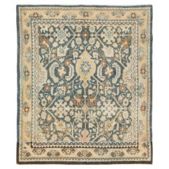 Allover Vintage Persian Malayer Wool Rug Handmade In Blue