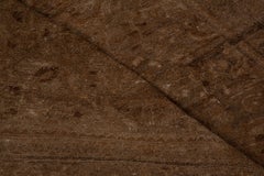 Allover Brown Rug with Central Medallion Floral Motifs