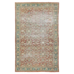 Allover entworfen 1920s Antike Tabriz Wolle Teppich In Rot