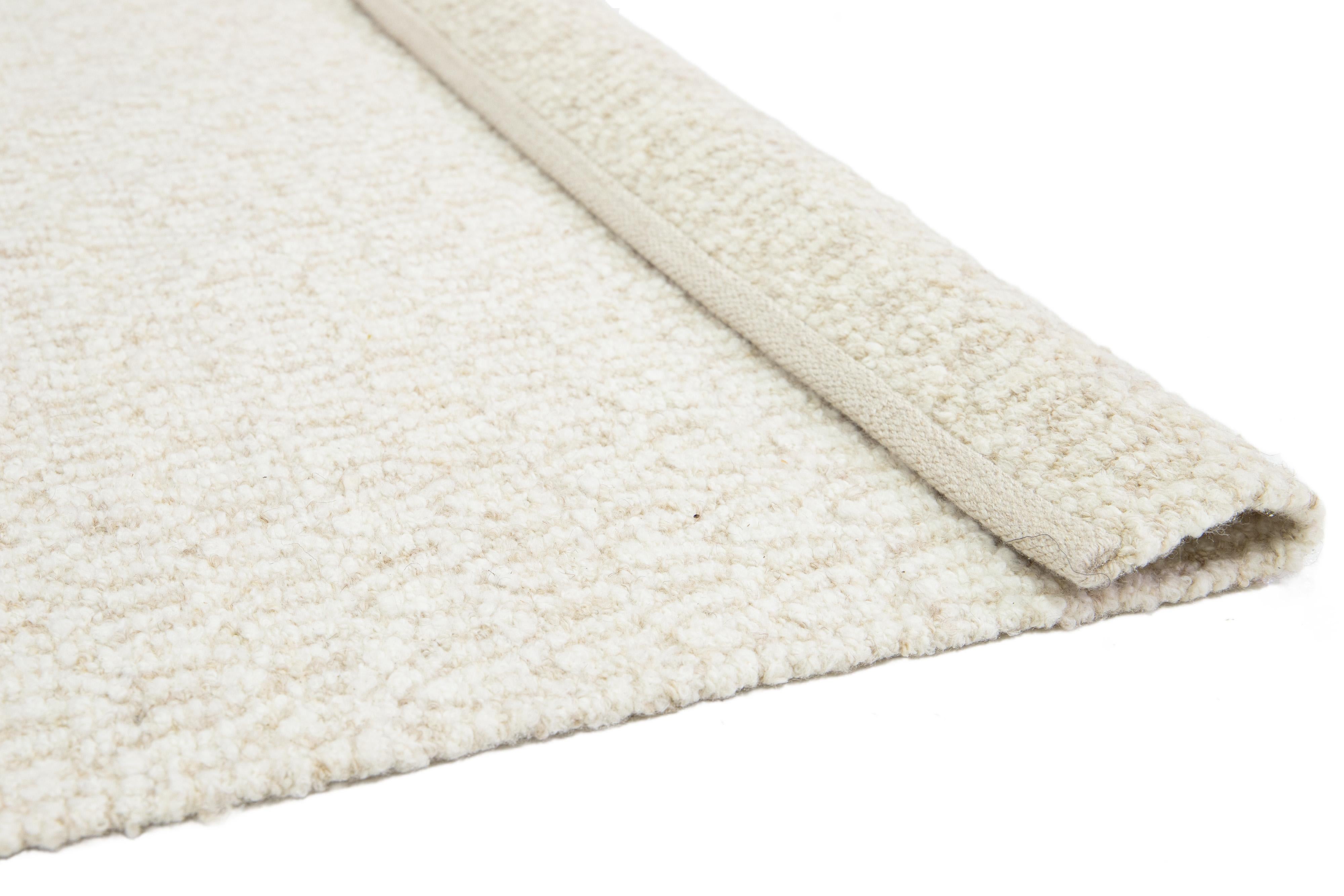 Moderno Tappeto Allover Designed in lana Texture in Beige di Apadana in vendita