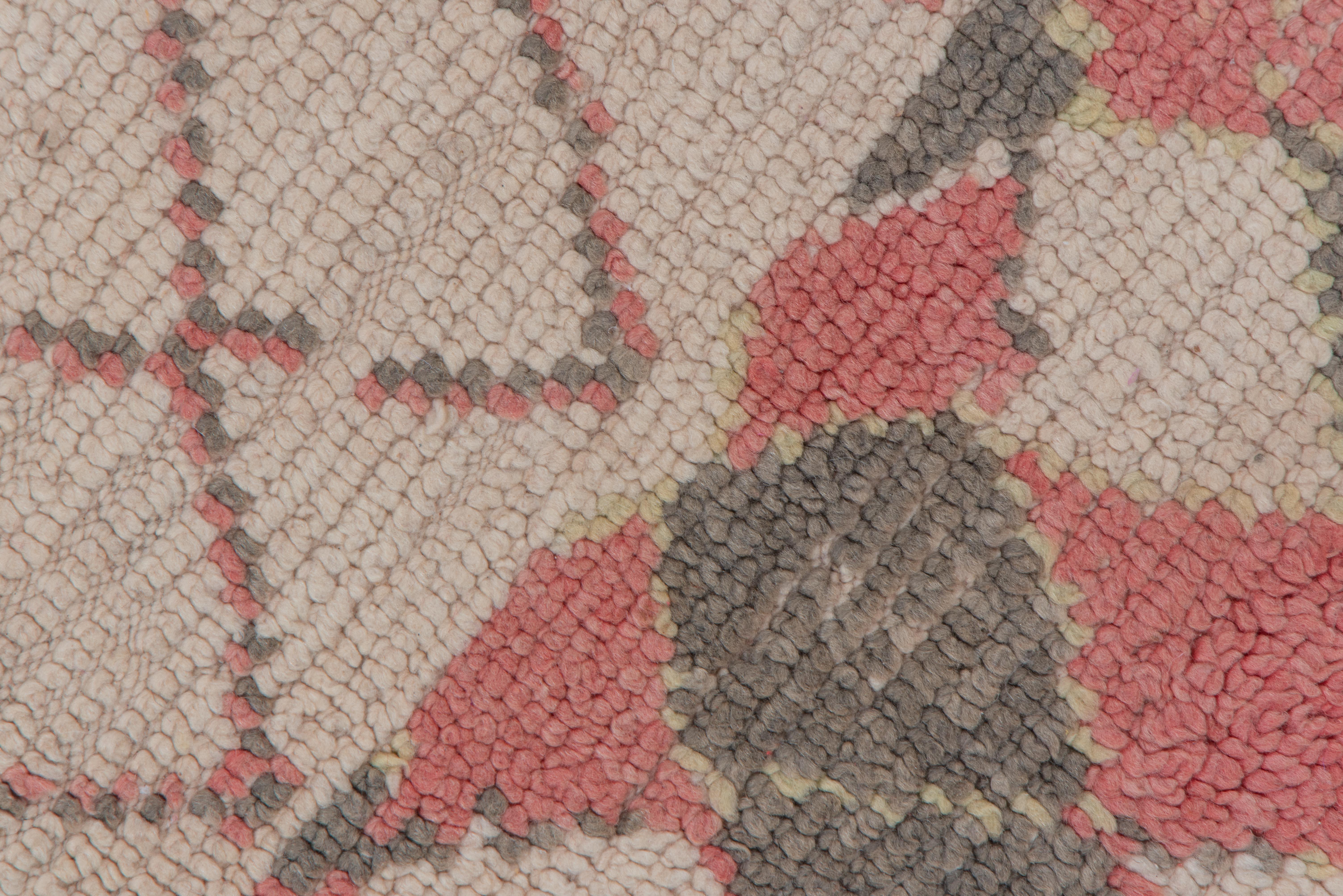 Allover Moroccan Village Rug in Pear Green Clay Red and Faded Black In Good Condition For Sale In New York, NY
