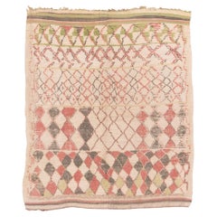 Allover Moroccan Village Rug in Pear Green Clay Red and Faded Black