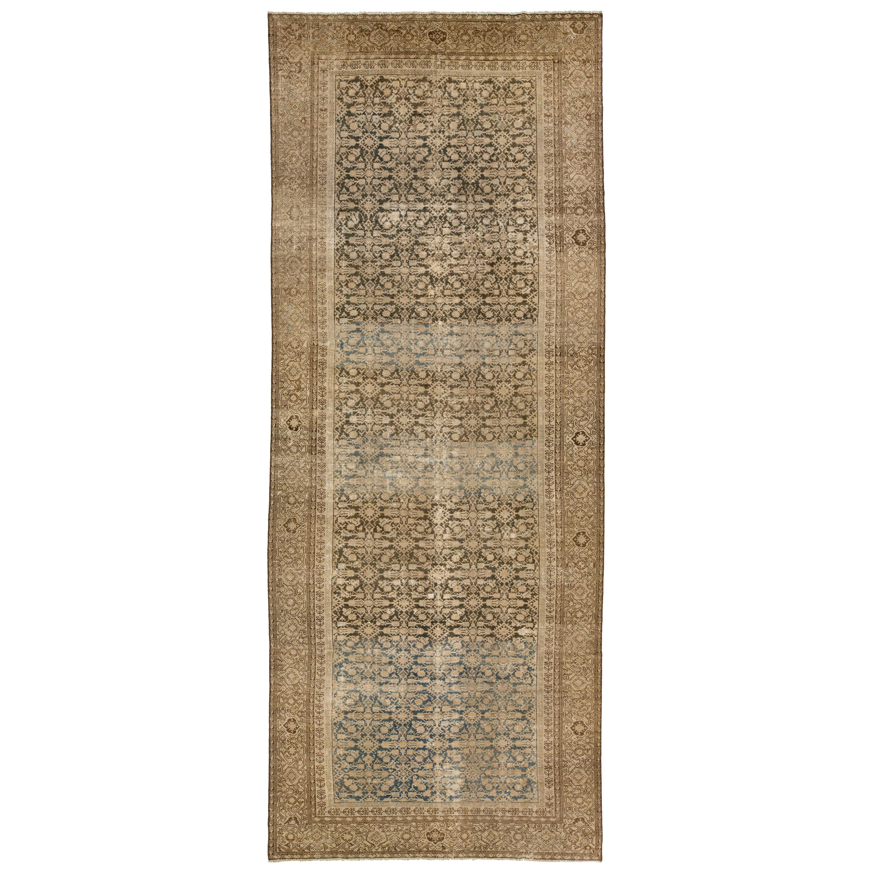 Allover Persisch Malayer Wollteppich aus den 1900er Jahren in Brown