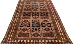 Tappeto tribale in lana marocchina vintage fatto a mano con toni terrosi