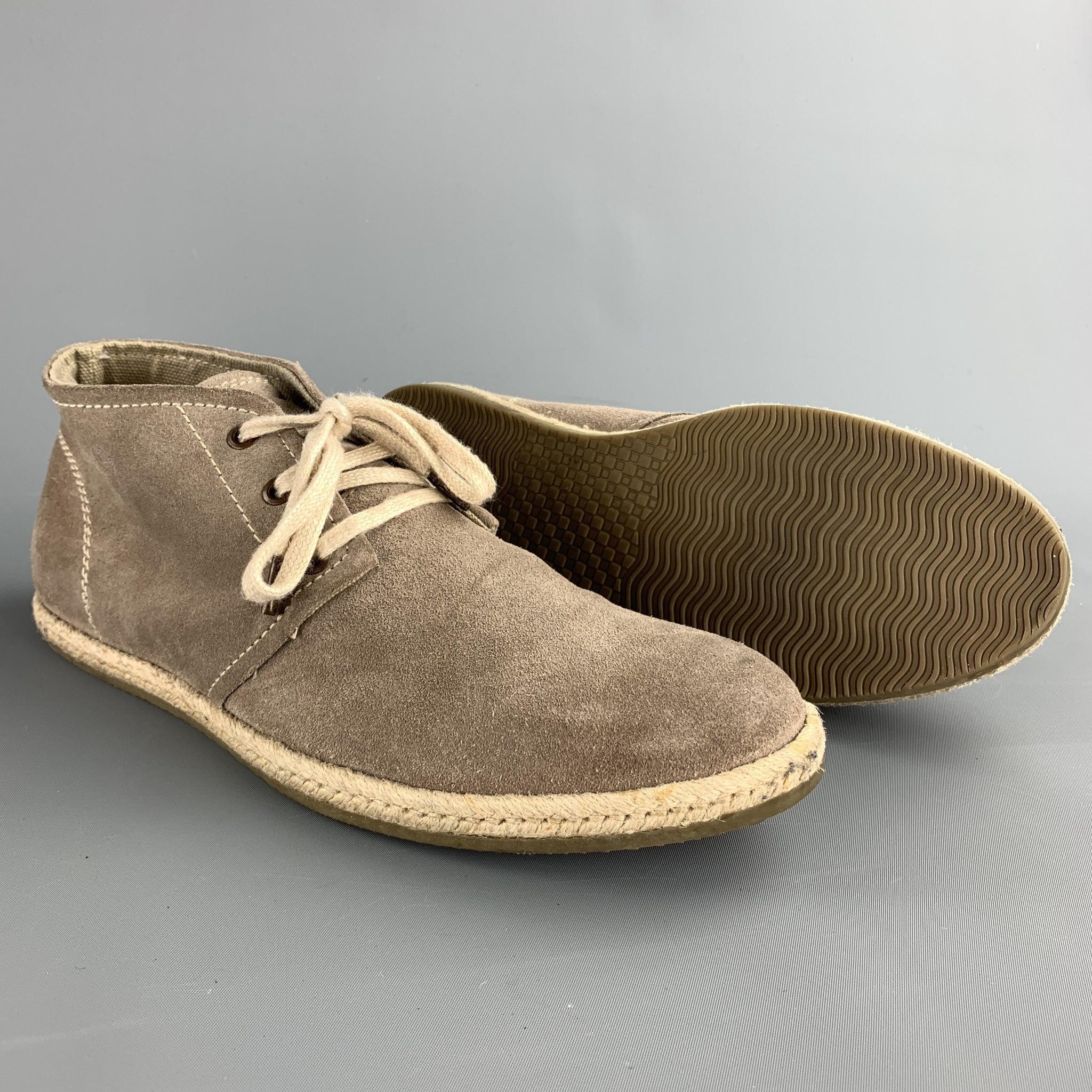 ALLSAINTS SPITALFIELDS Size 8 Taupe Suede Lace Up Chukka Boots In Good Condition For Sale In San Francisco, CA