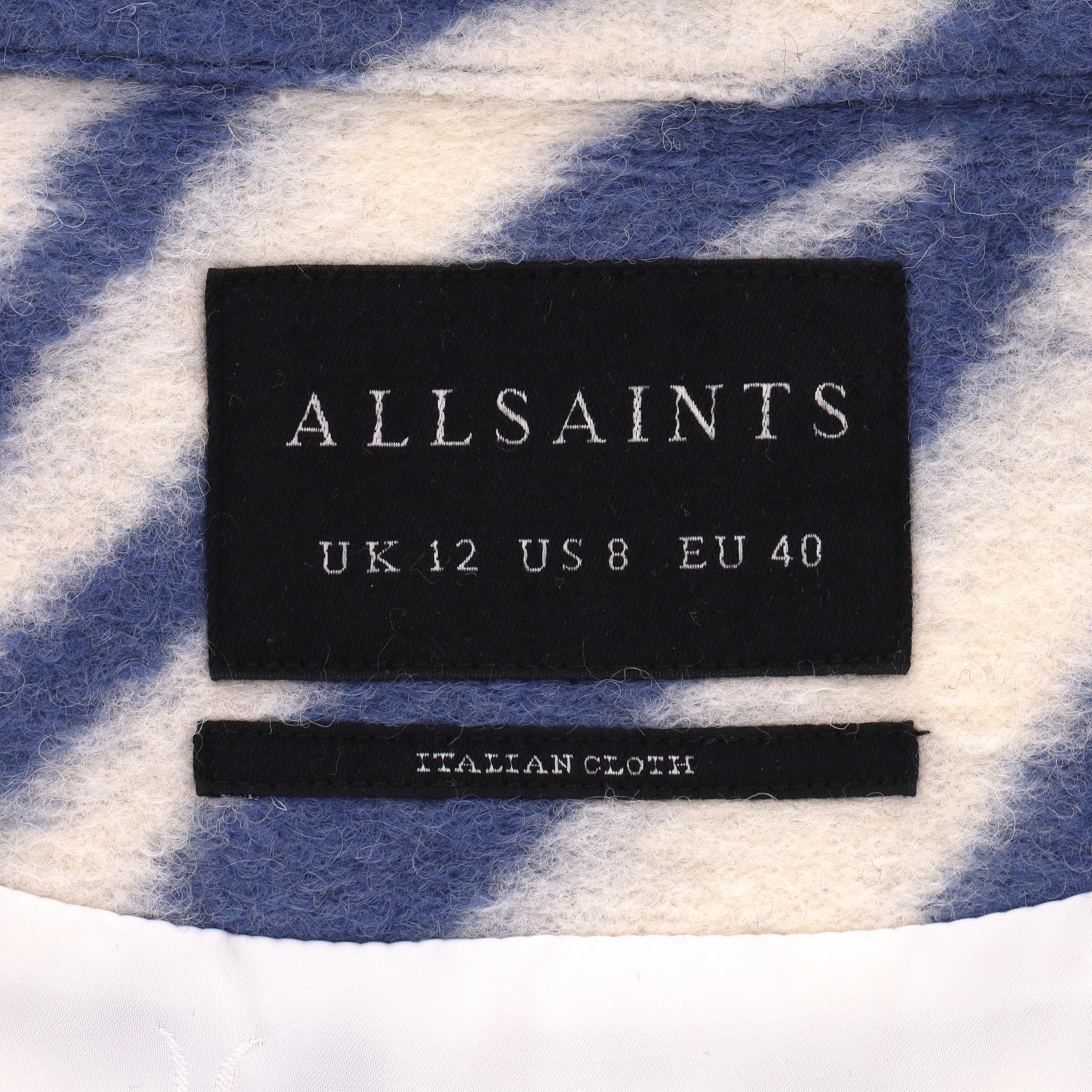 AllSaints Zebra Stripe Wool Shacket/Jacket For Sale 1