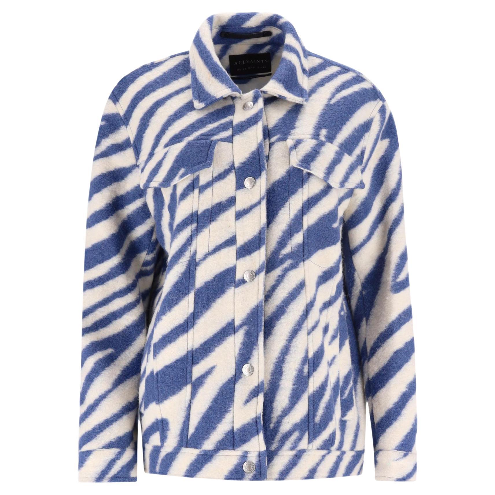 Chaqueta/chaqueta de lana a rayas de cebra AllSaints
