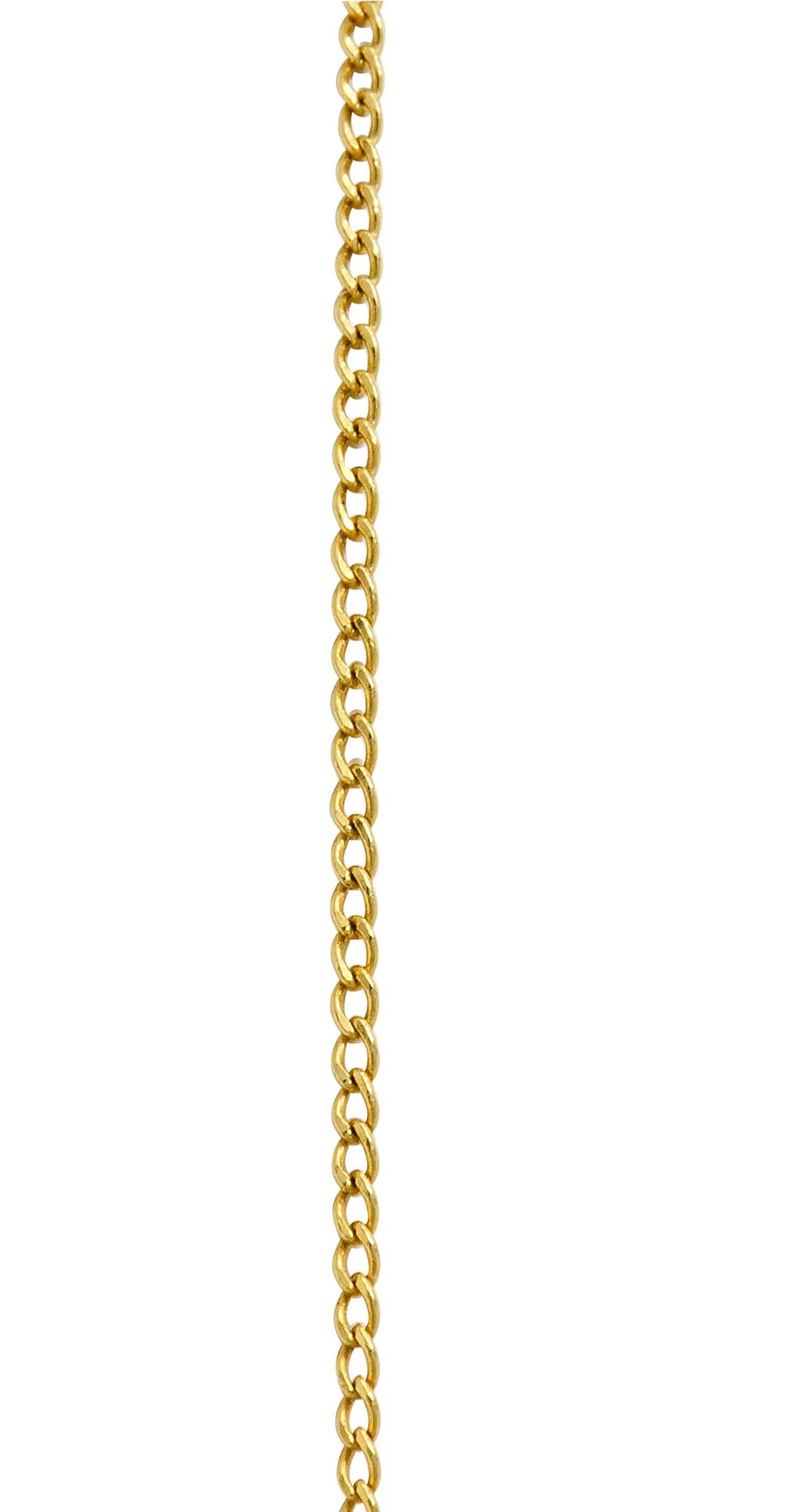 Women's or Men's Allsopp & Son Art Nouveau Moonstone Diamond 14 Karat Gold Drop Swag Necklace