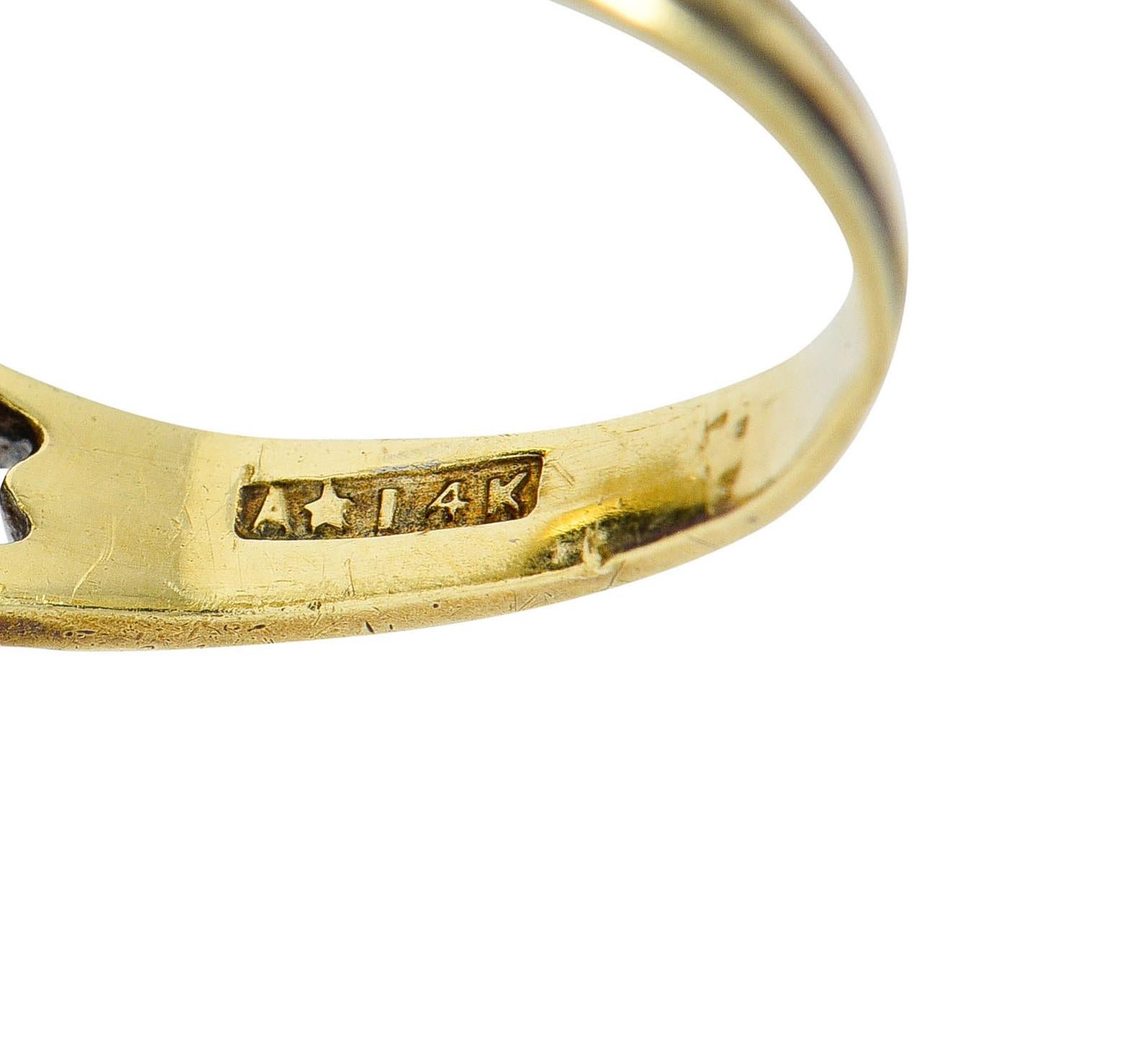 Allsopp-Steller Amethyst 14 Karat Two-Tone Gold Scrolled Foliate Ring 1