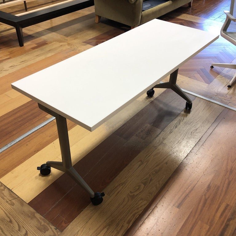 Allsteel White Folding Aware Table and Chair For Sale at 1stDibs