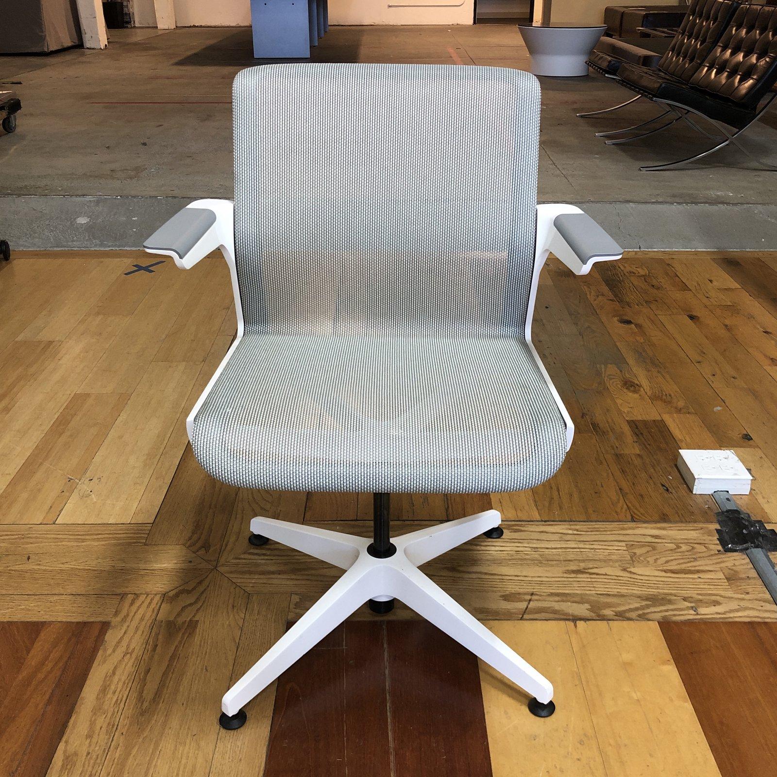 Modern Allsteel White Folding Aware Table and Chair For Sale