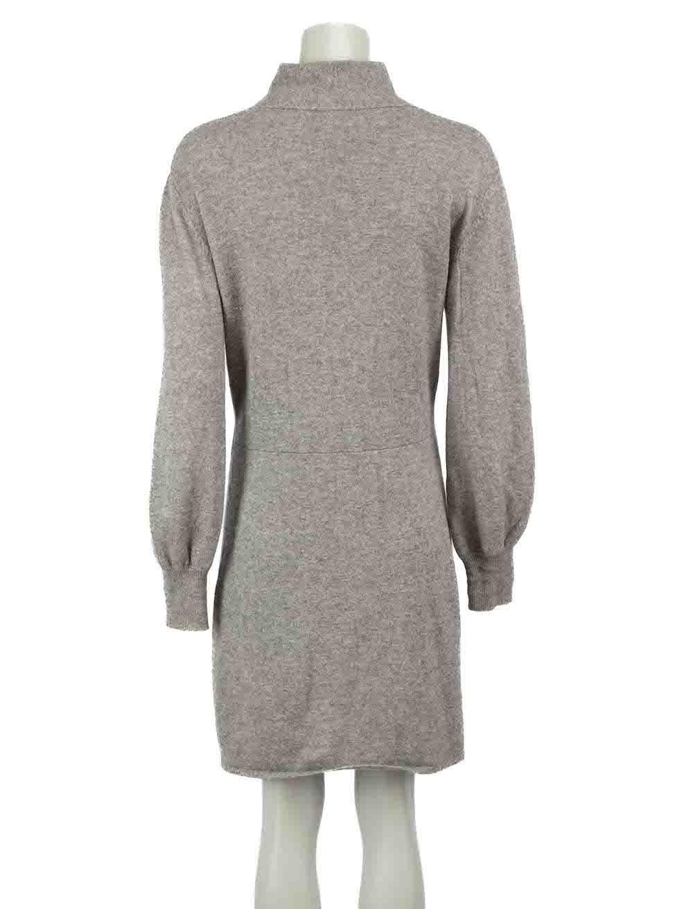 Allude Grey Keyhole Detail Knit Mini Dress Size M In Good Condition For Sale In London, GB