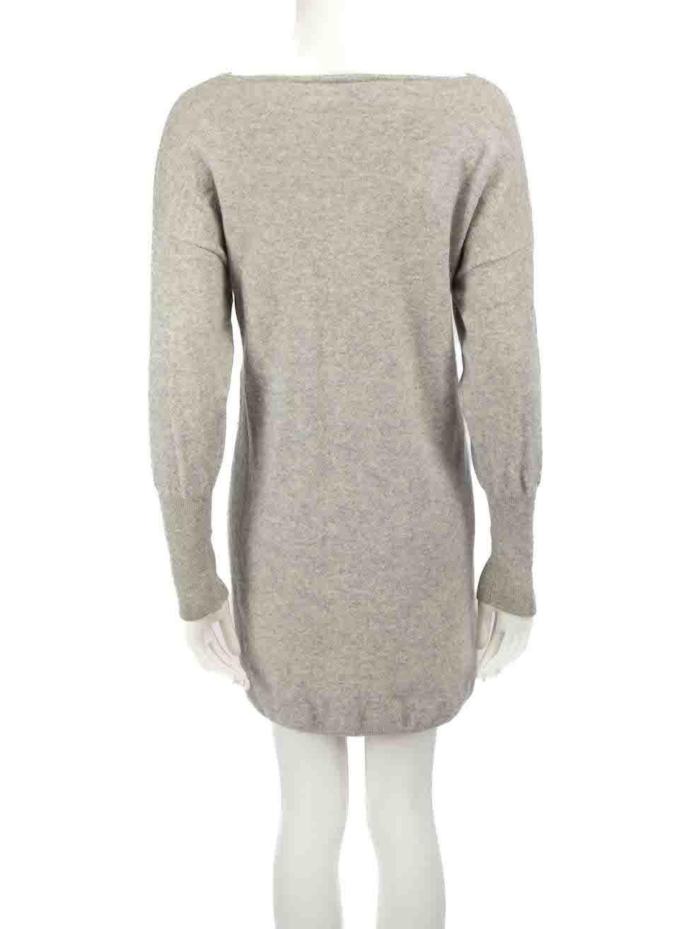 Allude Grey Wool Knitted Sweater Dress Size S In Good Condition For Sale In London, GB