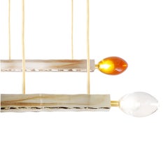 Match Contemporary Matchstick pendant lamp, art Silvered Glass, brass