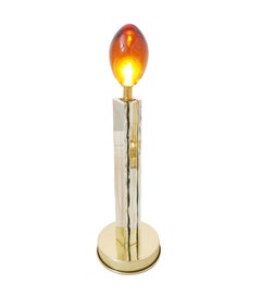 MATCH modern Contemporary Match table lamp, art Silvered Glass, brass
