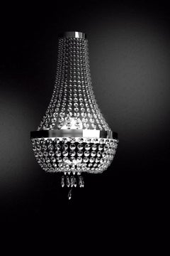 Allure 3 Lights Wall Sconce in Polished Chrome and Cut Glass by Aggiolight