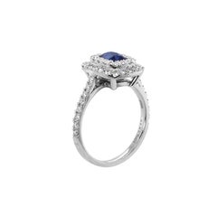 Allure Blue Sapphire Platinum Ring - 1.02ct Untreated Blue Sapphire