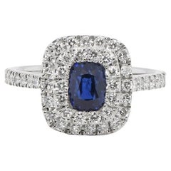 Allure Blue Sapphire Platinum Ring - 1.02ct Untreated Blue Sapphire