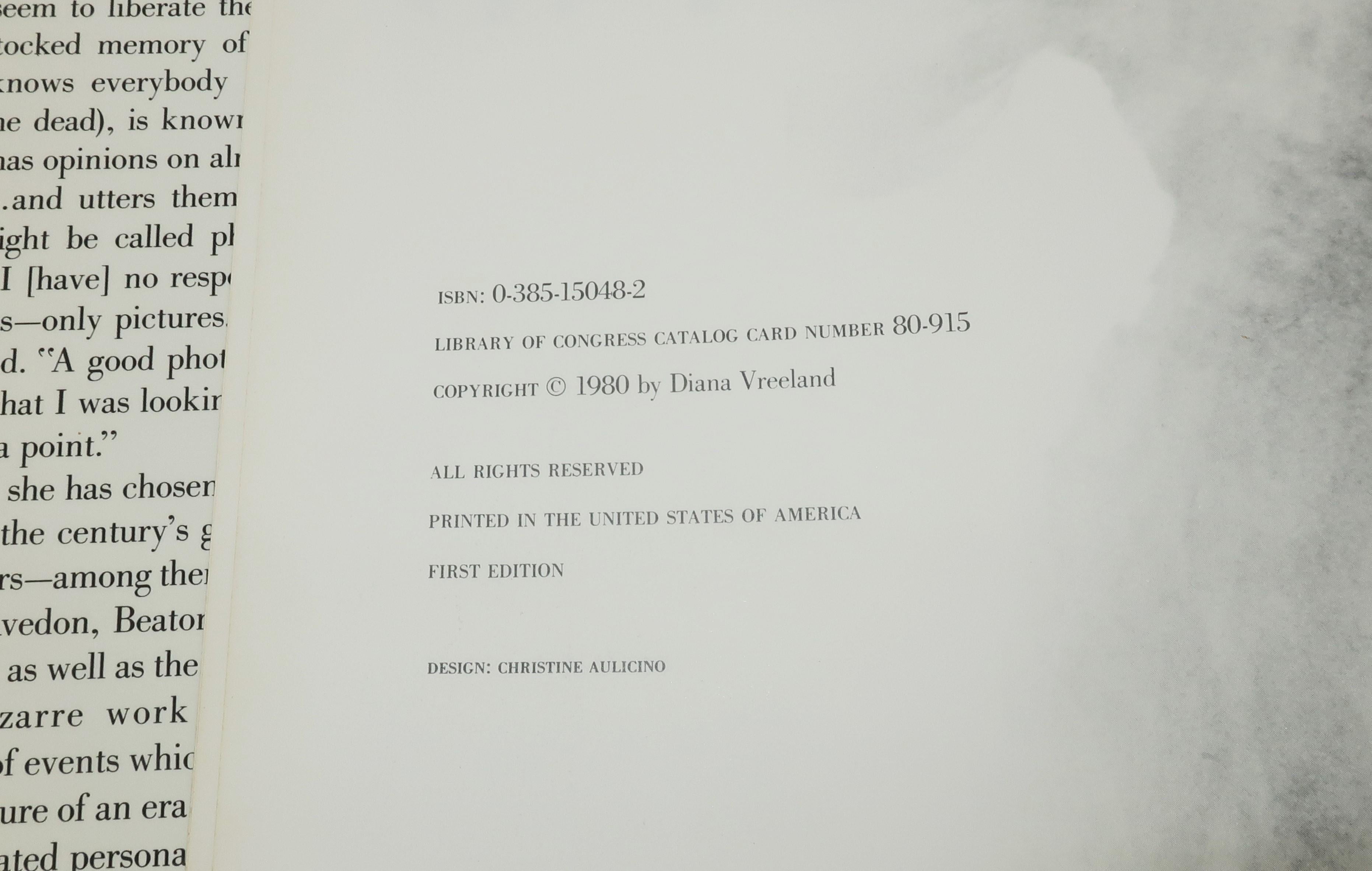 First edition of Allure by Diana Vreeland published in 1980 by Doubleday & Co. is a 208 page compilation of 'pictures' (Ms. Vreeland's preferred term) by some of the most important photographers of the 20th century depicting images of iconic