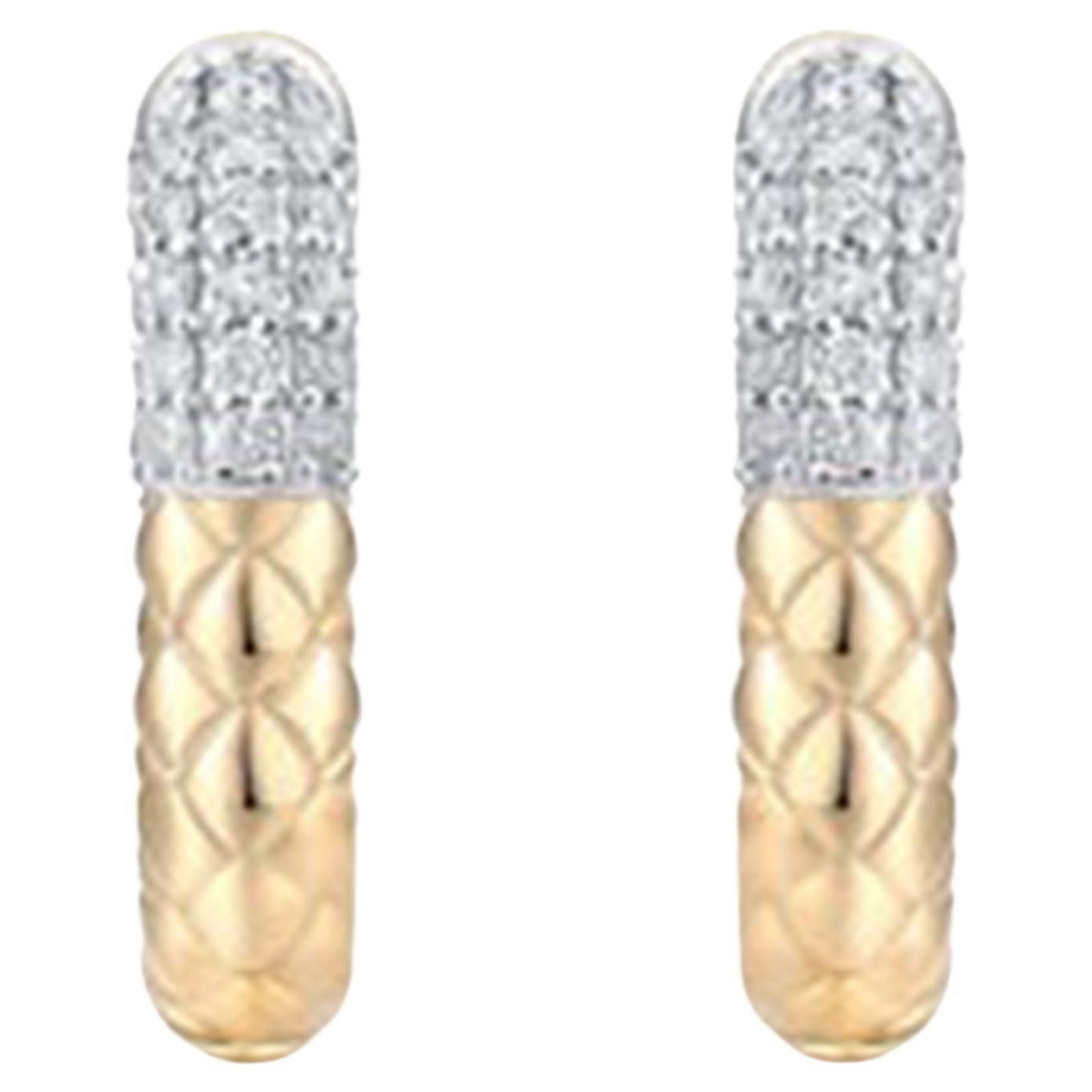 Allure Diamond 14K (or 18k upon request) Yellow Gold Hoop Earrings