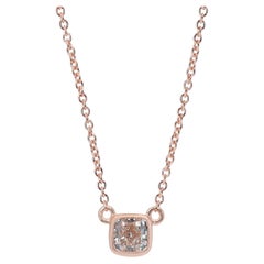 Alluring 0.81ct Diamond Solitaire Necklace with Pendant in 14k Rose Gold - IGI