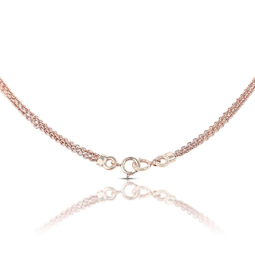 Alluring 1.12ct Diamond Necklace set in 18K Rose Gold  For Sale 1