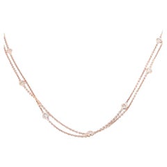 Alluring 1.12ct Diamond Necklace set in 18K Rose Gold 