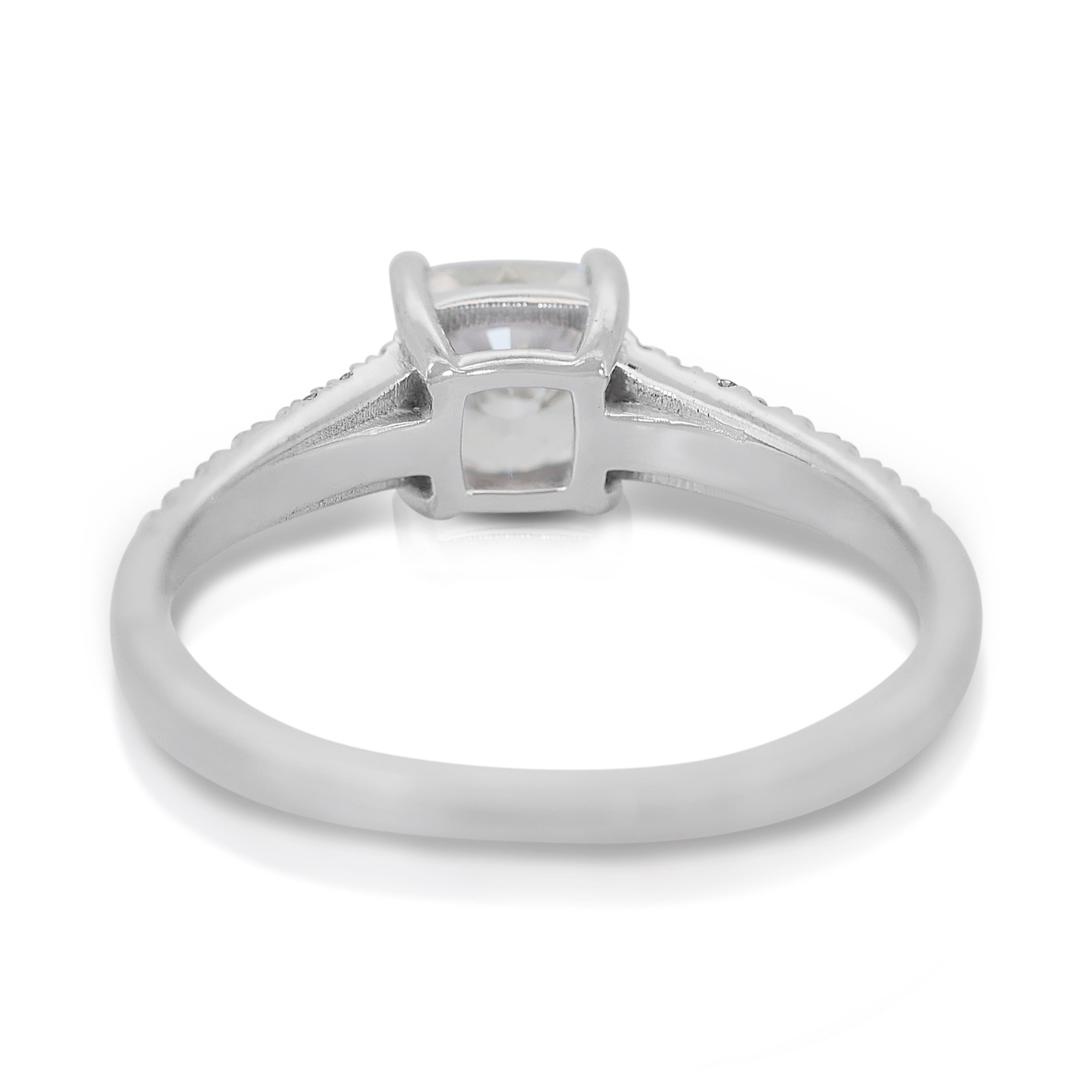 Verführerischer 1,16 Karat Doppelt ausgezeichneter Idealschliff Diamanten Pave-Ring aus 18 Karat Weißgold im Zustand „Neu“ im Angebot in רמת גן, IL