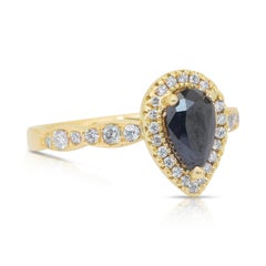 Alluring 1.18ct Diamonds Halo Ring in 14k Yellow Gold - IGI Certified