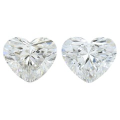 Affascinante coppia di diamanti a forma di cuore con taglio ideale da 1,40 carati - certificati GIA
