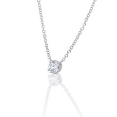 Alluring 18K White Gold Diamond Necklace w/ Pendant w/ 0.32 ct - GIA Certified