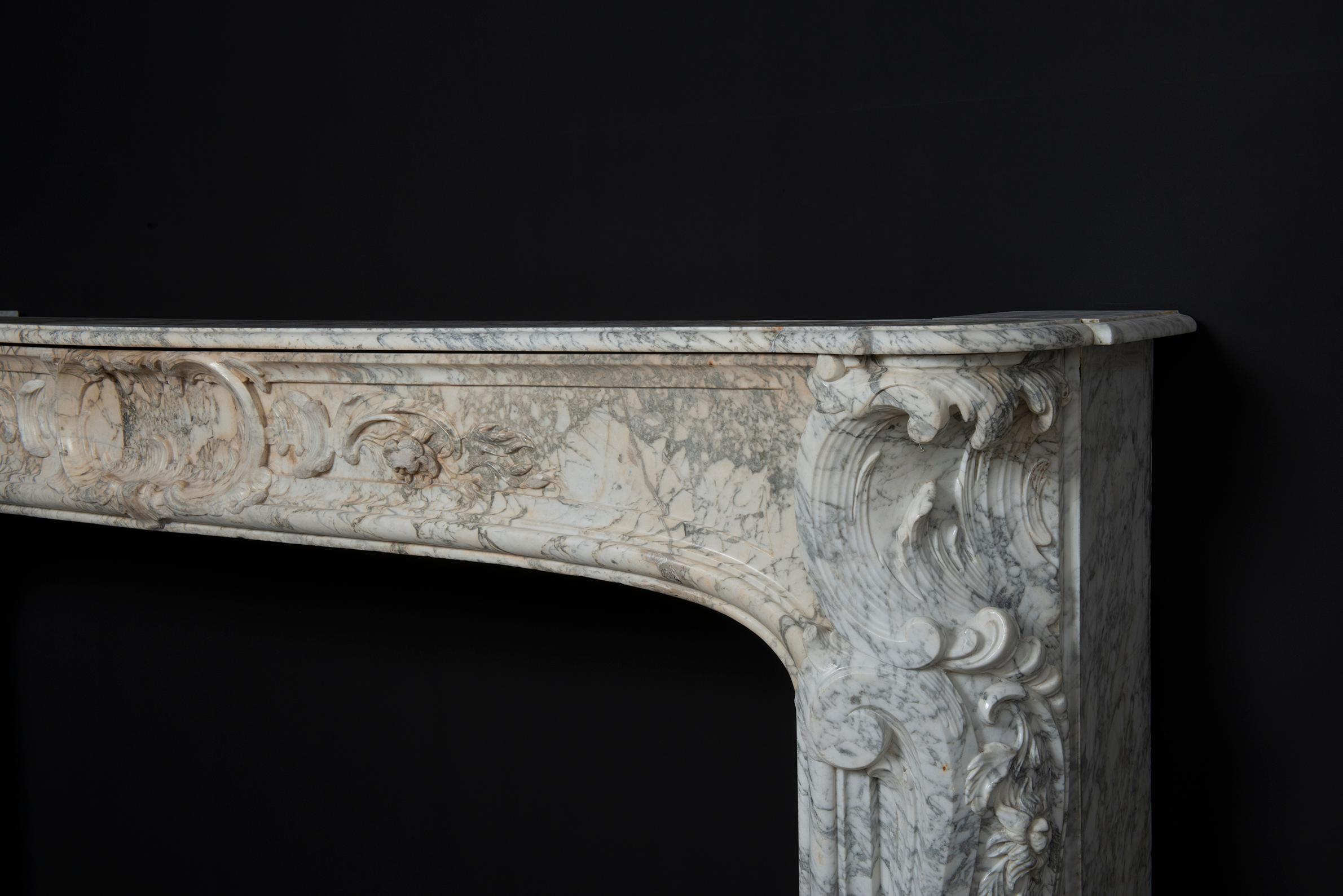 Alluring 18th Century Dutch Louis XV Fireplace Mantel For Sale 14