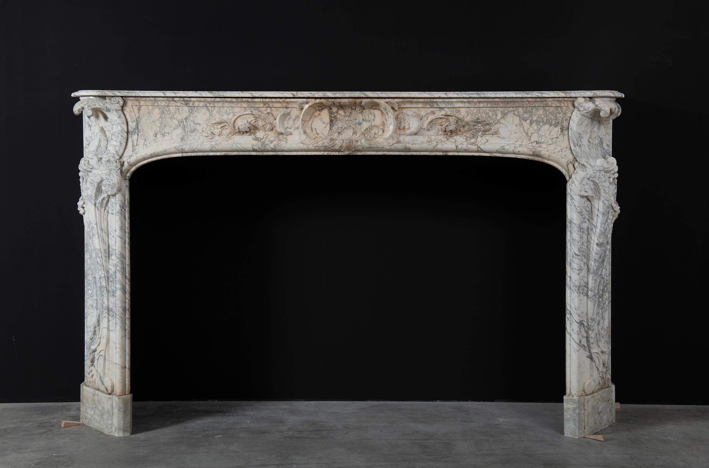 French Alluring 18th Century Dutch Louis XV Fireplace Mantel For Sale