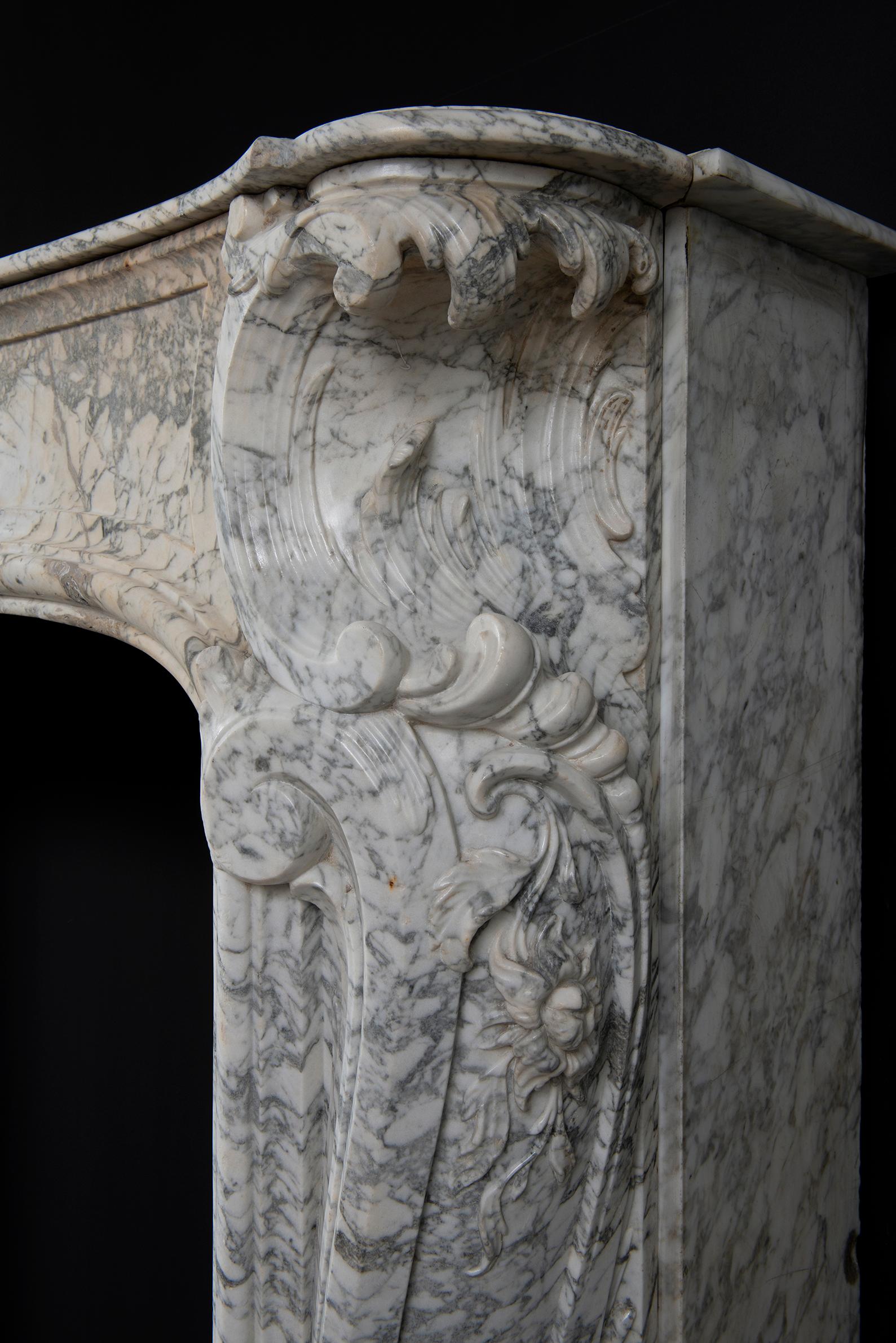 Alluring 18th Century Dutch Louis XV Fireplace Mantel For Sale 3