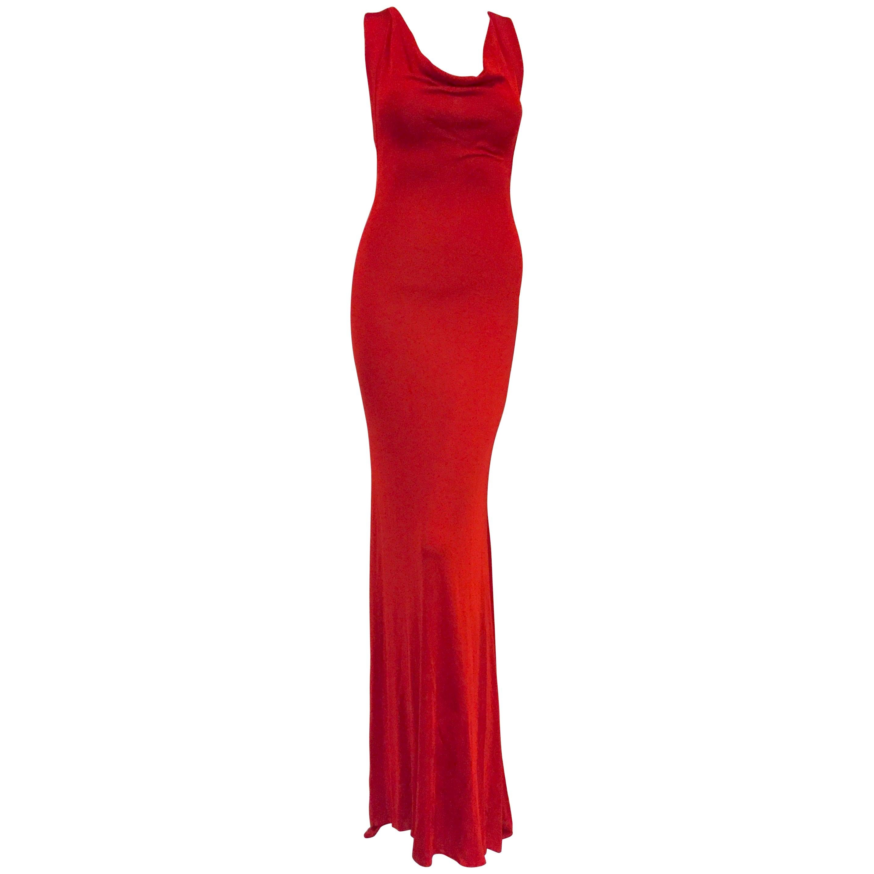 Alluring Alexander McQueen Red "Bodycon" Gown  For Sale