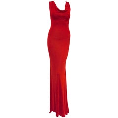 Alluring Alexander McQueen Red "Bodycon" Gown 