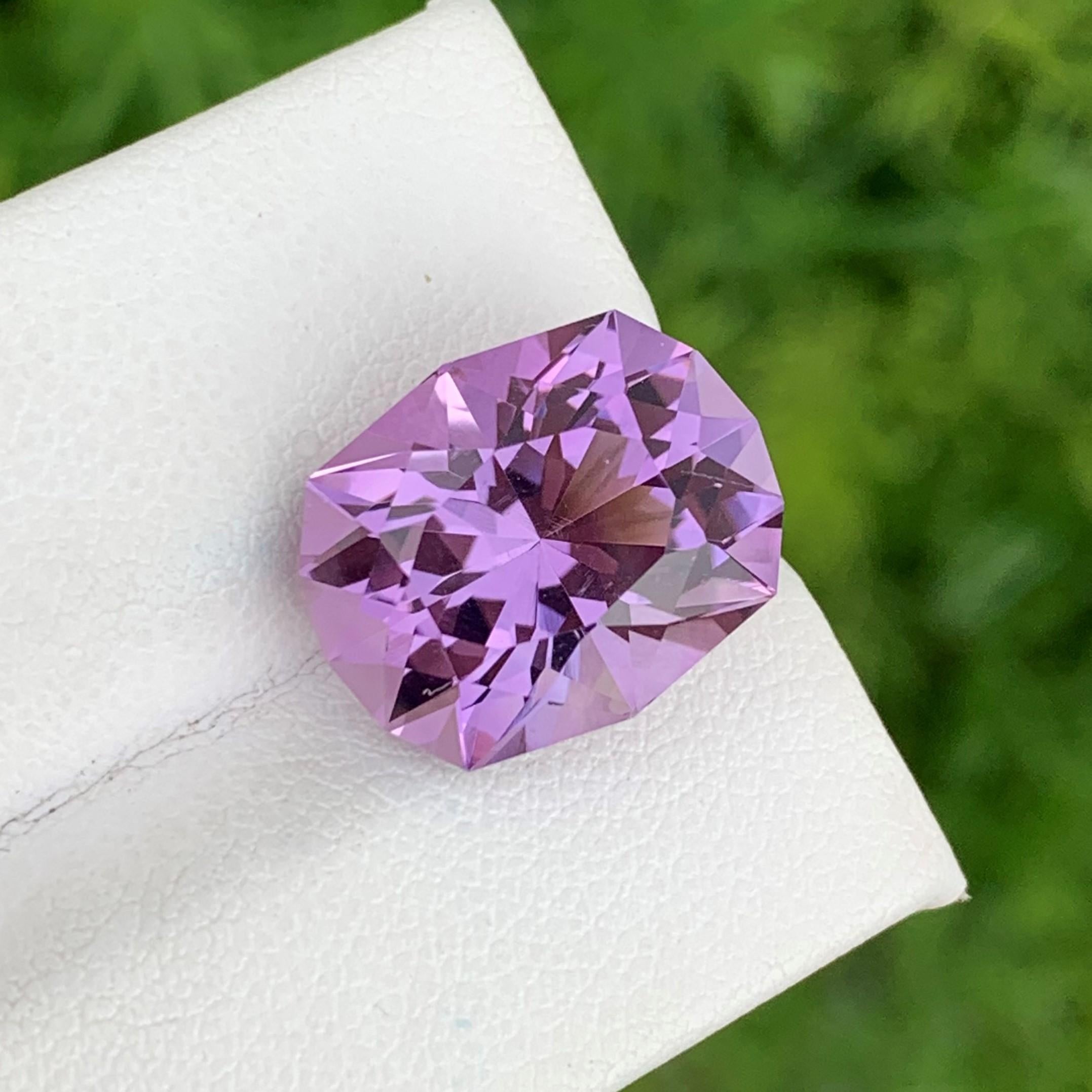 Arts and Crafts Alluring Beauty 9.65 Carat Fancy Cut Natural Loose Amethyst from Brazil For Sale