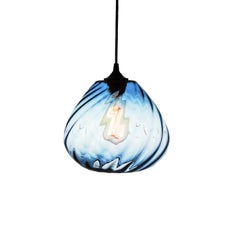 Alluring Blue Modern Transparent Hand Blown Glass Architectural Pendant Lamp
