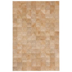 Magnifique tapis de sol personnalisable en cuir de vache Sol Biscotti, X-Large